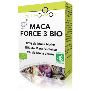 Maca Force 3 Bio- 60 gélules -DIET HORIZON