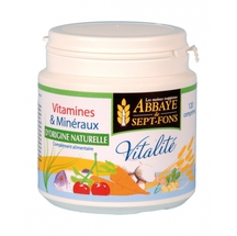 Vitalité (11 vitamines & 8 Minéraux d'origine naturelle)- 120comp.-ABBAYE DE 7 FONDS