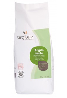 Argile verte moulue fine-1kg - ARGILETZ