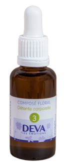 Fleurs de Bach - Détente corporelle - Composé floral n°3 - 30 ml - DEVA