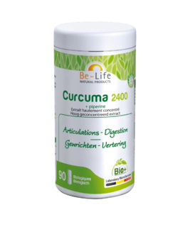 Curcuma 2400 + piperine BIO 90 gélules - BE-LIFE