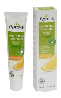 Dentifrice Tonifiant gout citron : propolis, xylitol Bio- 75ml - APROLIS