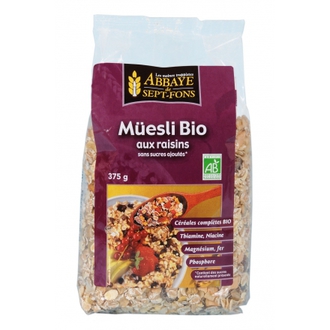 Müesli aux raisins Bio- 375g -ABBAYE DE 7 FONDS